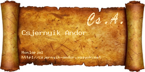 Csjernyik Andor névjegykártya