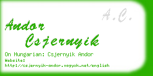 andor csjernyik business card